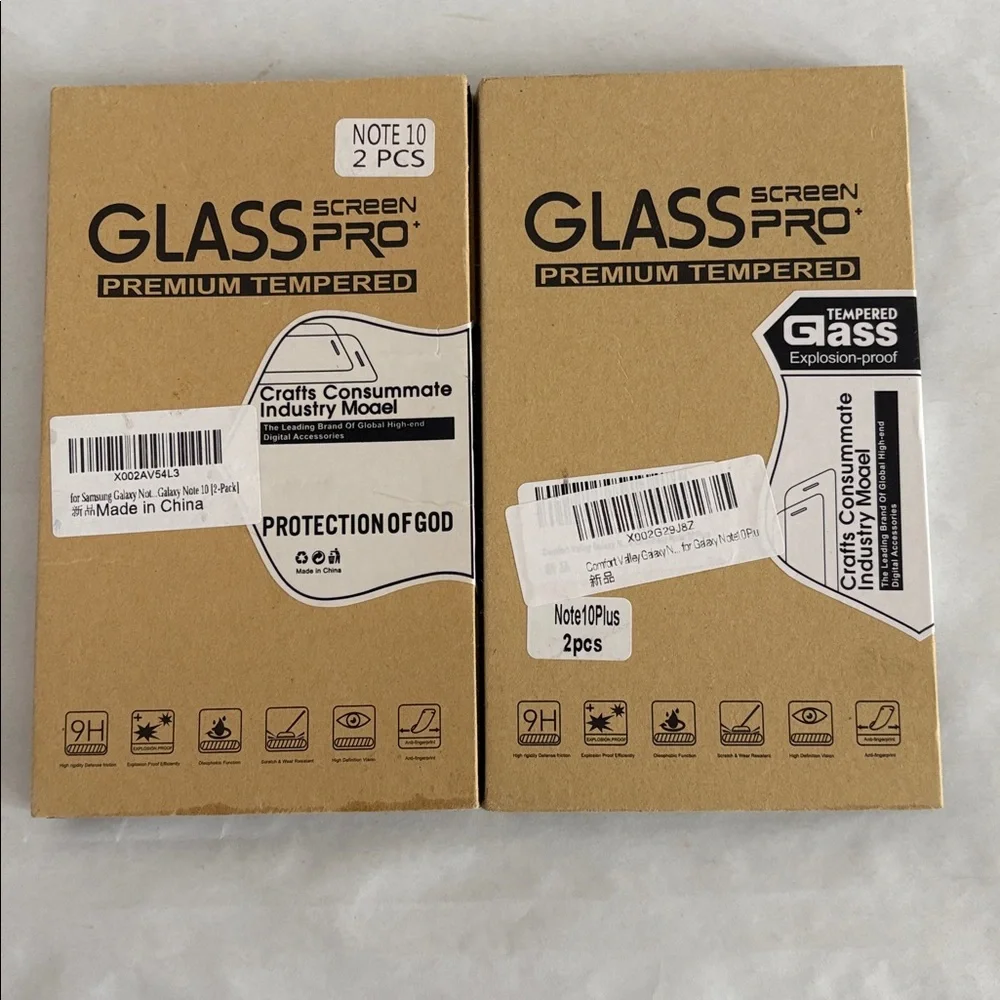 4 tempered glass screen protectors for the Samsung Galaxy note 10 new in box